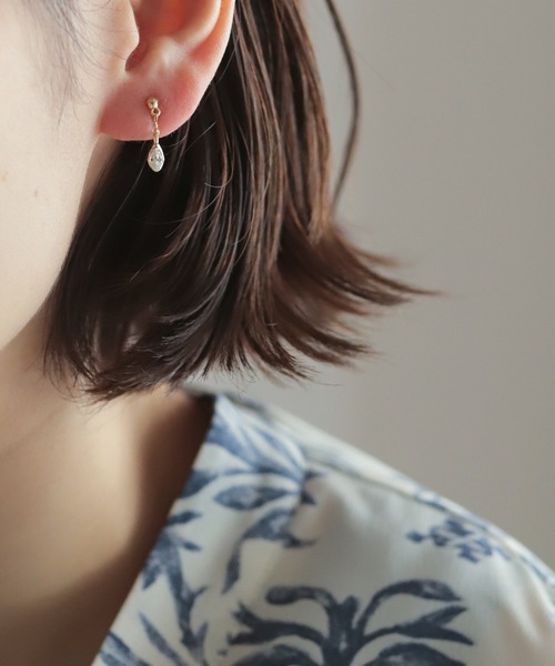 rapiecage（ラピエサージュ）の「マーキスフレームストーンイヤリング（イヤリング・レディース・シルバー/ゴールド・FREE）」の3枚目の写真