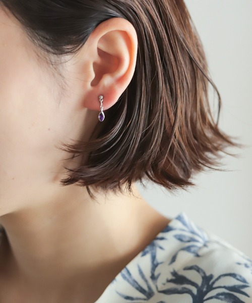 rapiecage（ラピエサージュ）の「マーキスフレームストーンイヤリング（イヤリング・レディース・シルバー/ゴールド・FREE）」の5枚目の写真