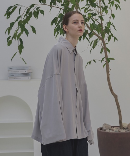 shiki tokyo（シキトウキョウ）の「Oversized Toromi Double Sleeve Shirt / オーバーサイズトロミダブルスリーブシャツ（シャツ/ブラウス・メンズ・ブルーグレー/ダークグレー・SMALL/MEDIUM/LARGE）」の15枚目の写真