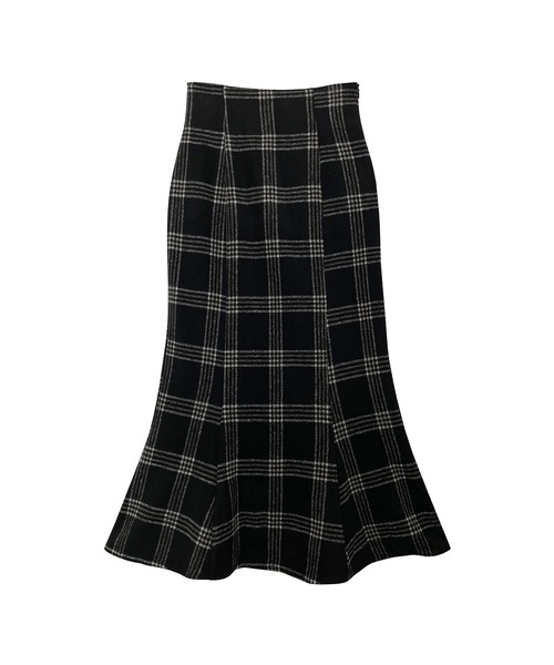 ADIRA（アディラ）の「キモウチェックマーメイドスカート（スカート・レディース・アイボリー/ブラック・MEDIUM）」の4枚目の写真