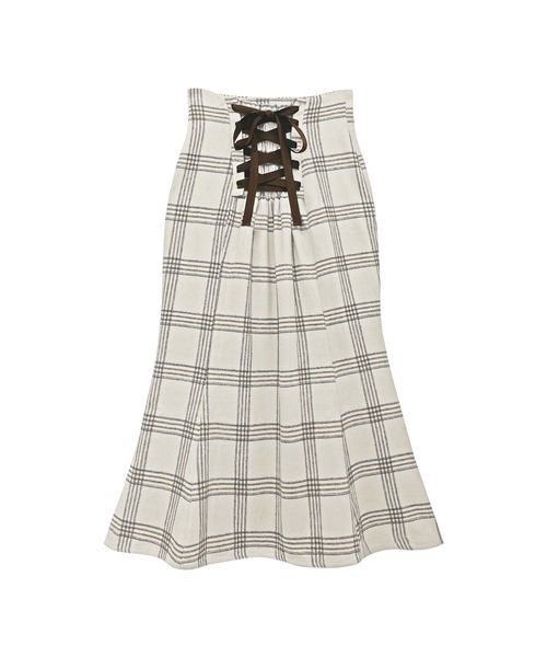 ADIRA（アディラ）の「キモウチェックマーメイドスカート（スカート・レディース・アイボリー/ブラック・MEDIUM）」の7枚目の写真