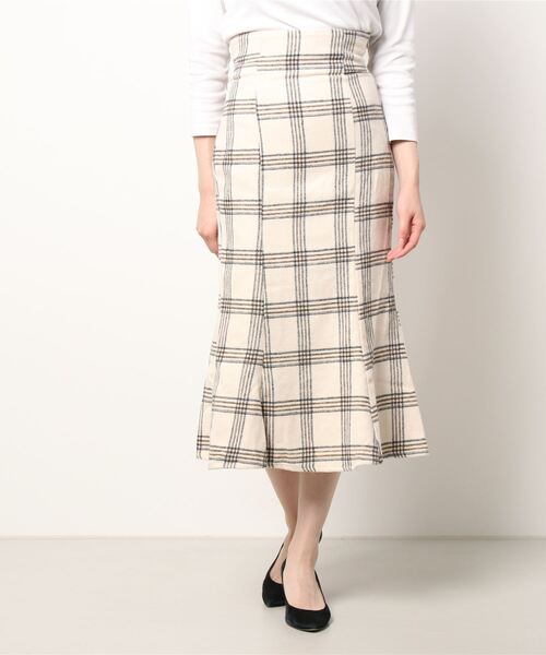 ADIRA（アディラ）の「キモウチェックマーメイドスカート（スカート・レディース・アイボリー/ブラック・MEDIUM）」の14枚目の写真