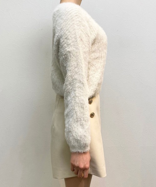 titty＆Co. PETIT（ティティアンドコープティ）の「【titty&Co.PETIT】ショートシャギーニットトップス（ニット/セーター・レディース・ホワイト/ピンク/ブラック/ベージュ/グレー・FREE）」の7枚目の写真