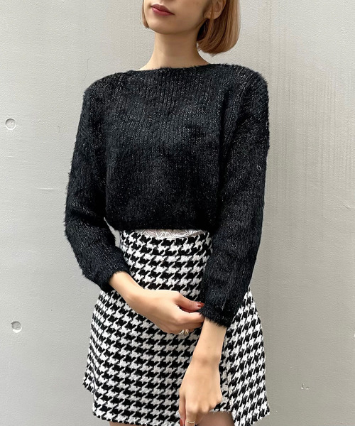 titty＆Co. PETIT（ティティアンドコープティ）の「【titty&Co.PETIT】ショートシャギーニットトップス（ニット/セーター・レディース・ホワイト/ピンク/ブラック/ベージュ/グレー・FREE）」の11枚目の写真