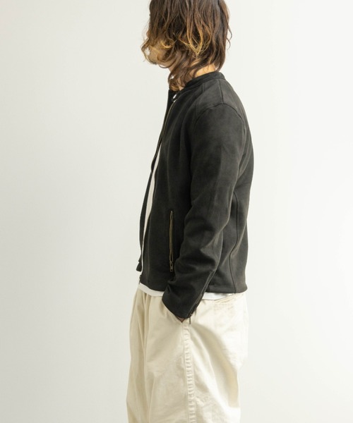 NYLAUS(ナイラス)の「フェイクスウェード シングルライダースジャケット(ライダースジャケット・メンズ・ブラック/キャメル・M/L/LL)」の3枚目の写真