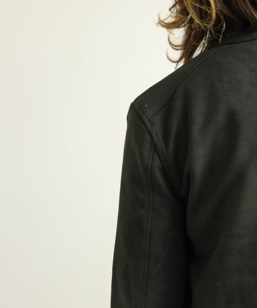 NYLAUS(ナイラス)の「フェイクスウェード シングルライダースジャケット(ライダースジャケット・メンズ・ブラック/キャメル・M/L/LL)」の8枚目の写真