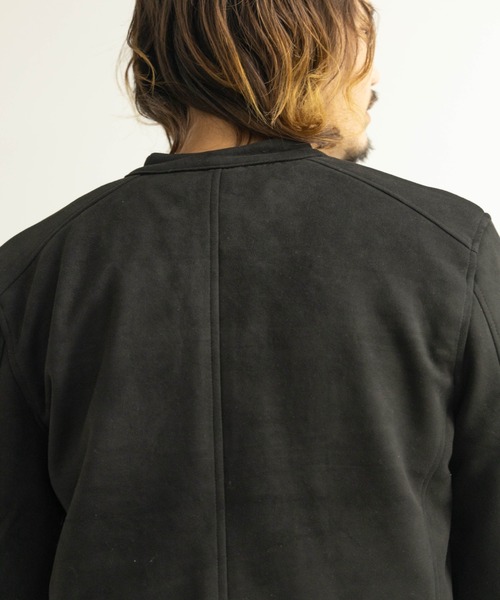 NYLAUS(ナイラス)の「フェイクスウェード シングルライダースジャケット(ライダースジャケット・メンズ・ブラック/キャメル・M/L/LL)」の9枚目の写真