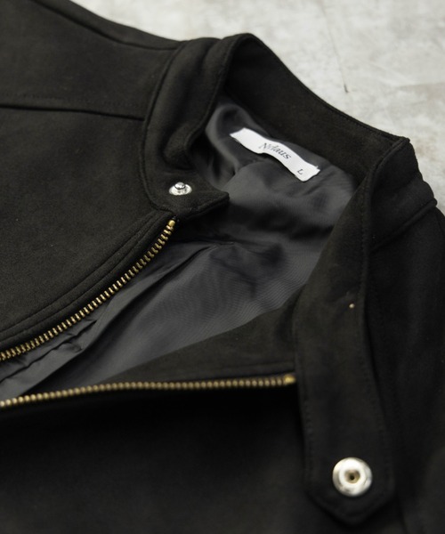 NYLAUS(ナイラス)の「フェイクスウェード シングルライダースジャケット(ライダースジャケット・メンズ・ブラック/キャメル・M/L/LL)」の12枚目の写真