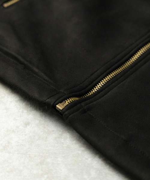 NYLAUS(ナイラス)の「フェイクスウェード シングルライダースジャケット(ライダースジャケット・メンズ・ブラック/キャメル・M/L/LL)」の17枚目の写真
