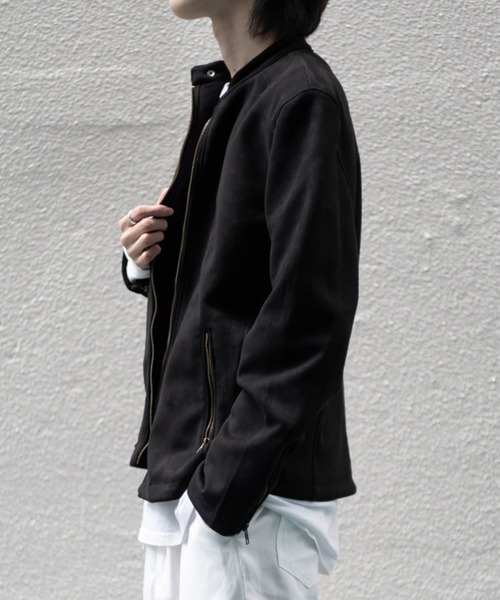 NYLAUS(ナイラス)の「フェイクスウェード シングルライダースジャケット(ライダースジャケット・メンズ・ブラック/キャメル・M/L/LL)」の22枚目の写真