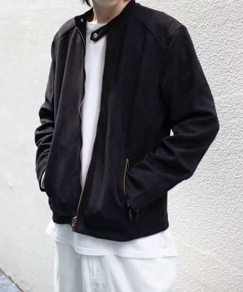 NYLAUS(ナイラス)の「フェイクスウェード シングルライダースジャケット(ライダースジャケット・メンズ・ブラック/キャメル・M/L/LL)」の20枚目の写真