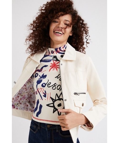 Desigual(デシグアル)の「ポケット PUレザージャケット(その他アウター・レディース・ホワイト/レッド・S/M/L/XL/XS)」の7枚目の写真