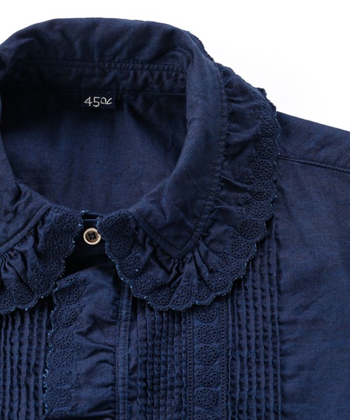 45R（フォーティファイブアール）の「薄オックスのアニーシャツ（インディゴ 濃）（シャツ/ブラウス・レディース・インディゴブルー・M/L）」の7枚目の写真