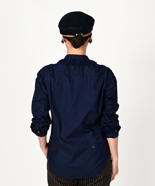 45R（フォーティファイブアール）の「薄オックスのアニーシャツ（インディゴ 濃）（シャツ/ブラウス・レディース・インディゴブルー・M/L）」の6枚目の写真