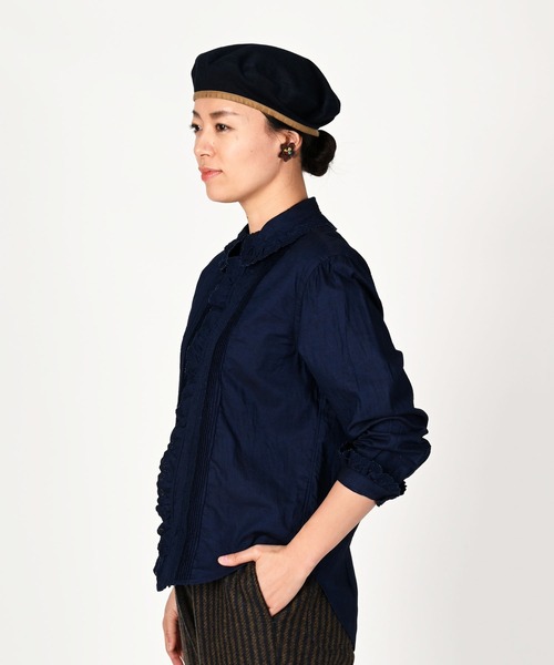 45R（フォーティファイブアール）の「薄オックスのアニーシャツ（インディゴ 濃）（シャツ/ブラウス・レディース・インディゴブルー・M/L）」の5枚目の写真