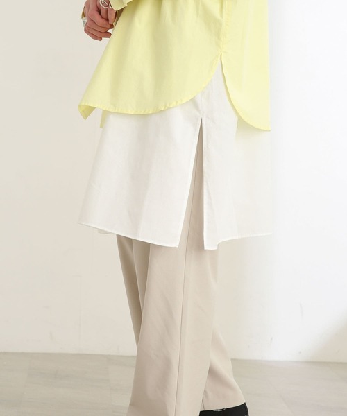 SENSE OF PLACE by URBAN RESEARCH（センスオブプレイスバイアーバンリサーチ）の「バンドカラーロングシャツ（シャツ/ブラウス・メンズ・ホワイト/ライトブルー・MEDIUM/LARGE）」の2枚目の写真