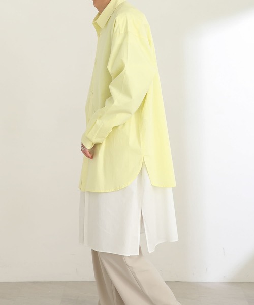 SENSE OF PLACE by URBAN RESEARCH（センスオブプレイスバイアーバンリサーチ）の「バンドカラーロングシャツ（シャツ/ブラウス・メンズ・ホワイト/ライトブルー・MEDIUM/LARGE）」の4枚目の写真