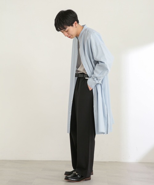 SENSE OF PLACE by URBAN RESEARCH（センスオブプレイスバイアーバンリサーチ）の「バンドカラーロングシャツ（シャツ/ブラウス・メンズ・ホワイト/ライトブルー・MEDIUM/LARGE）」の17枚目の写真