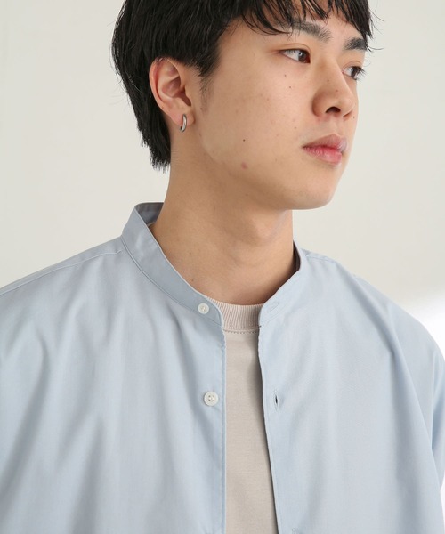 Arch RAF シャツ　刷毛目　ハケメ　ヴィンテージ　ブルー　バンドカラー Arch RAF シャツ 刷毛目 ハケメ ヴィンテージ ブルー バンド