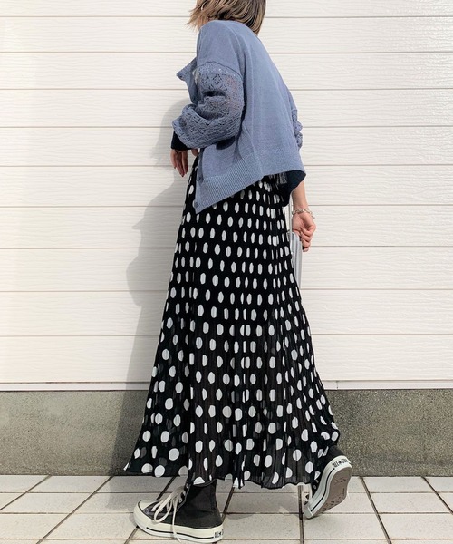 Q（キュー）の「透かし編みショートカーデ（カーディガン/ボレロ・レディース・ライトブルー/ライトベージュ・MEDIUM）」の8枚目の写真