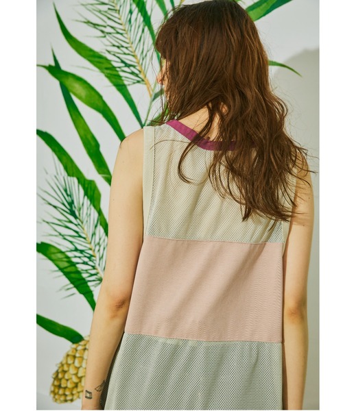 AlexanderLeeChang(アレキサンダーリーチャン)の「AlexanderLeeChang アレキサンダーリーチャン / MESH TANK 22 メッシュタンクトップ 22/ AC012204(タンクトップ・レディース・ブラック/グレー・2/3)」の6枚目の写真