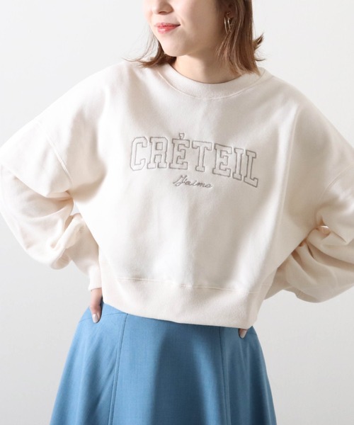 Cheek(チーク)の「刺繍裏毛プルオーバー(スウェット・レディース・グレー/イエロー/オフホワイト・MEDIUM)」の2枚目の写真