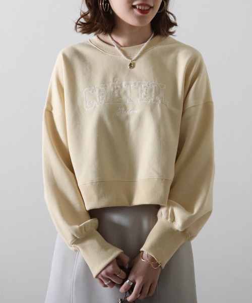 Cheek(チーク)の「刺繍裏毛プルオーバー(スウェット・レディース・グレー/イエロー/オフホワイト・MEDIUM)」の3枚目の写真