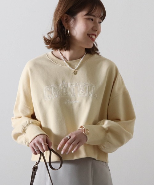 Cheek(チーク)の「刺繍裏毛プルオーバー(スウェット・レディース・グレー/イエロー/オフホワイト・MEDIUM)」の12枚目の写真