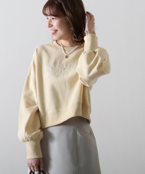 Cheek(チーク)の「刺繍裏毛プルオーバー(スウェット・レディース・グレー/イエロー/オフホワイト・MEDIUM)」の13枚目の写真