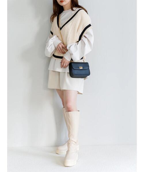 SLURR(スラ―)の「ニットベスト(ベスト・レディース・ベージュ/ネイビー・FREE)」の18枚目の写真