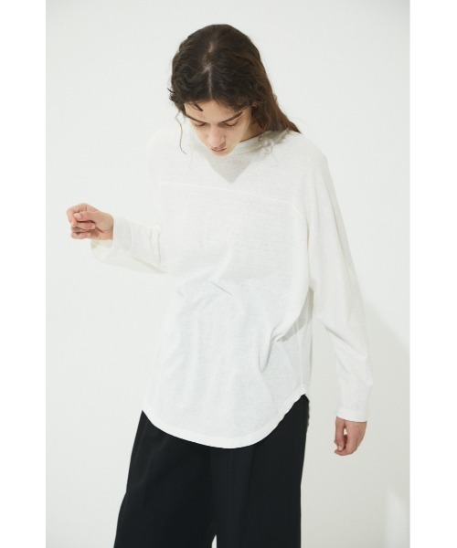 BLACK BY MOUSSY(ブラックバイマウジー)の「foot ball longsleeve t-shirt(フットボールロングスリーブTシャツ)(Tシャツ/カットソー・レディース・ライトブルー/パープル/ホワイト/ピンク・FREE)」の2枚目の写真