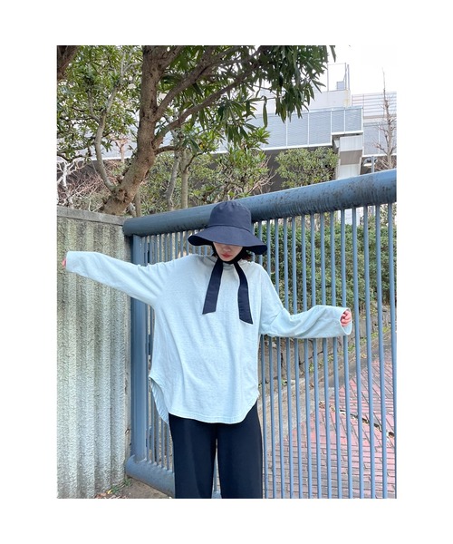 BLACK BY MOUSSY(ブラックバイマウジー)の「foot ball longsleeve t-shirt(フットボールロングスリーブTシャツ)(Tシャツ/カットソー・レディース・ライトブルー/パープル/ホワイト/ピンク・FREE)」の5枚目の写真
