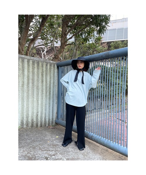 BLACK BY MOUSSY(ブラックバイマウジー)の「foot ball longsleeve t-shirt(フットボールロングスリーブTシャツ)(Tシャツ/カットソー・レディース・ライトブルー/パープル/ホワイト/ピンク・FREE)」の6枚目の写真