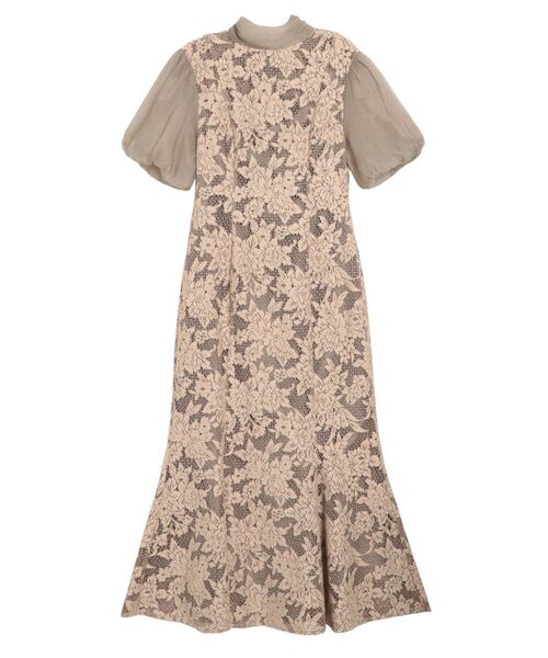 LAGUNAMOON（ラグナムーン）の「LADYジャガードレースフレアーワンピース（ドレス・レディース・ベージュ/ブルー/ブラック・SMALL/MEDIUM）」の16枚目の写真