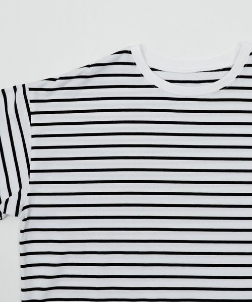 Fashion Letter（ファッションレター）の「コットンボーダービッグロンT（Tシャツ/カットソー・レディース・ブラック/ブルー/グリーン・FREE）」の22枚目の写真