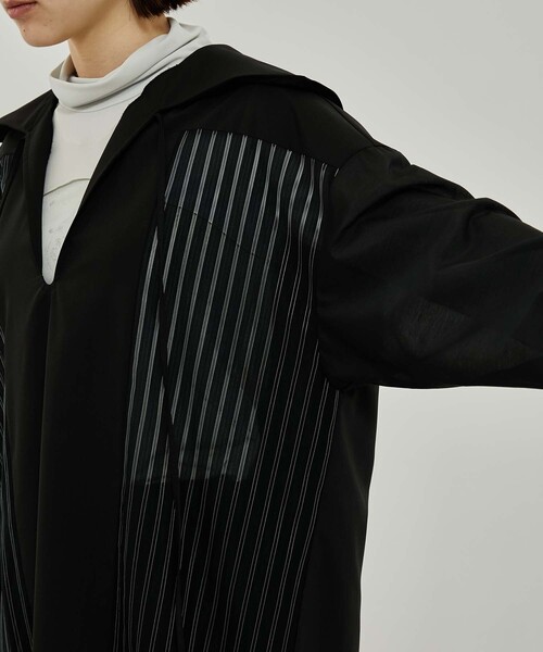 A + TOKYO（エープラストウキョウ）の「ストライプシアーシャツワンピース（ワンピース・レディース・グレイッシュベージュ/ブラック・1/2）」の13枚目の写真