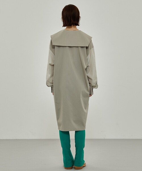 A + TOKYO（エープラストウキョウ）の「ストライプシアーシャツワンピース（ワンピース・レディース・グレイッシュベージュ/ブラック・1/2）」の20枚目の写真