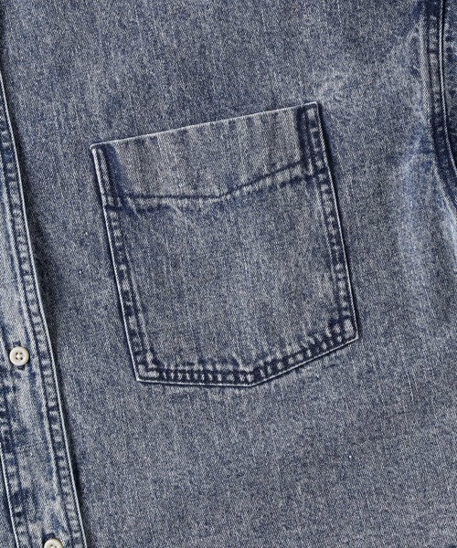 HONEYSUCKLE ROSE（ハニーサックルローズ）の「【HONEYSUCKLE ROSE】ショートデニムシャツアウター（シャツ/ブラウス・レディース・ライトインディゴブルー・L/M）」の11枚目の写真