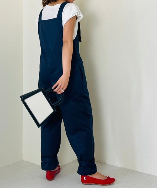 TEVALT（ヴァレット）の「マルチWAYチノサロペット（サロペット/オーバーオール・レディース・キャメル/ネイビー・38）」の3枚目の写真