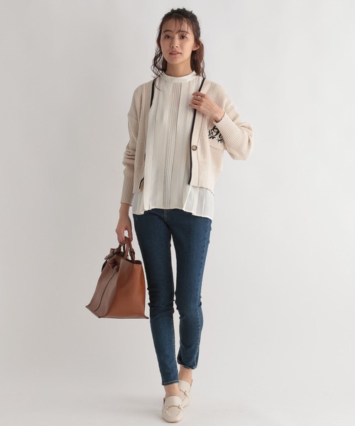 Andemiu(アンデミュウ)の「カタアゼシシュウカーディガン273036(カーディガン/ボレロ・レディース・ホワイト/ブラウン/ブルー・FREE)」の6枚目の写真