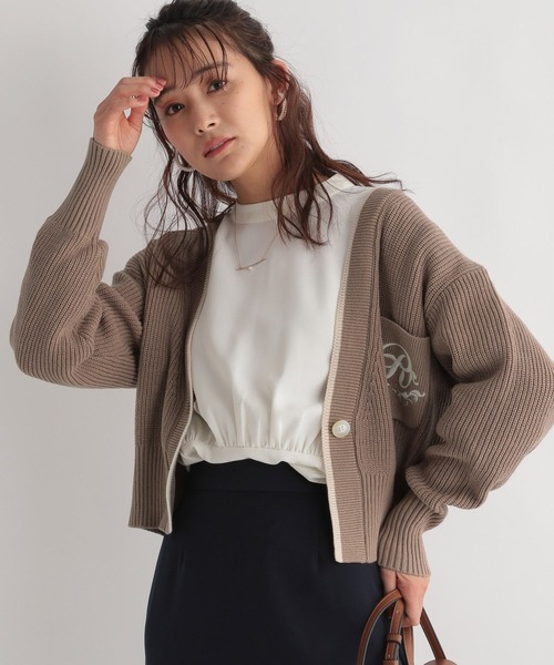 Andemiu(アンデミュウ)の「カタアゼシシュウカーディガン273036(カーディガン/ボレロ・レディース・ホワイト/ブラウン/ブルー・FREE)」の14枚目の写真