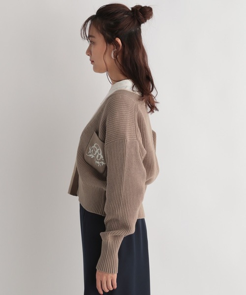 Andemiu(アンデミュウ)の「カタアゼシシュウカーディガン273036(カーディガン/ボレロ・レディース・ホワイト/ブラウン/ブルー・FREE)」の7枚目の写真