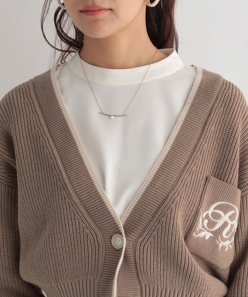 Andemiu(アンデミュウ)の「カタアゼシシュウカーディガン273036(カーディガン/ボレロ・レディース・ホワイト/ブラウン/ブルー・FREE)」の5枚目の写真