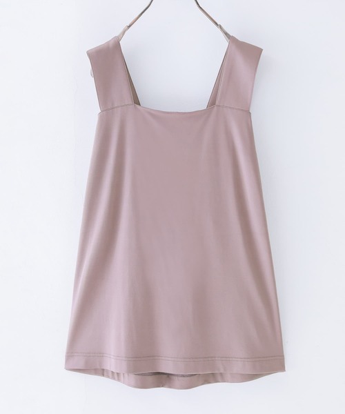 n'OrLABEL（ノアールレーベル）の「【機能素材】『スクエアタンクトップ』（タンクトップ・レディース・ブラック/オフホワイト/ピンク/ブルーグリーン/チャコール/ネイビー・LL/M/L）」の6枚目の写真