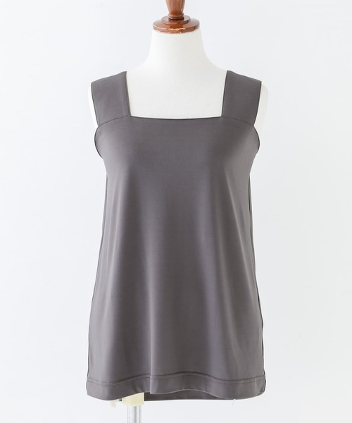 n'OrLABEL（ノアールレーベル）の「【機能素材】『スクエアタンクトップ』（タンクトップ・レディース・ブラック/オフホワイト/ピンク/ブルーグリーン/チャコール/ネイビー・LL/M/L）」の13枚目の写真