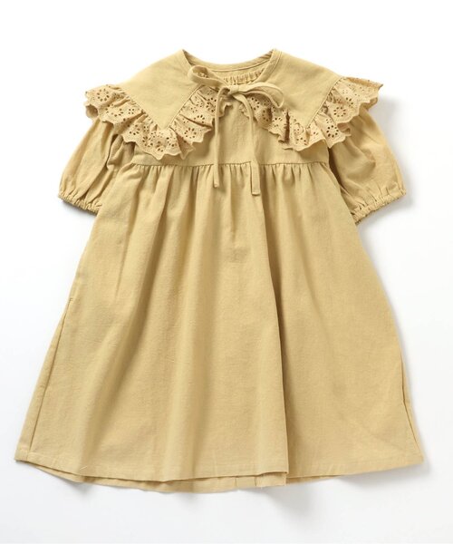 apres les cours(アプレレクール)の「2WAYビッグカラーワンピース(ワンピース・キッズ・イエロー/キナリ/ドット・140/90/110/120/80/130/100)」の1枚目の写真