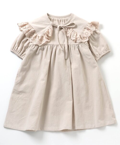 apres les cours(アプレレクール)の「2WAYビッグカラーワンピース(ワンピース・キッズ・イエロー/キナリ/ドット・140/90/110/120/80/130/100)」の2枚目の写真