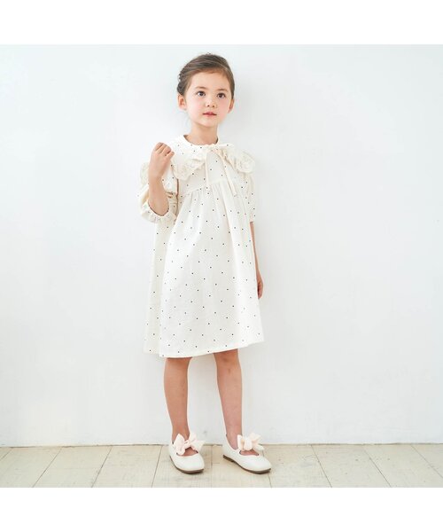 apres les cours(アプレレクール)の「2WAYビッグカラーワンピース(ワンピース・キッズ・イエロー/キナリ/ドット・140/90/110/120/80/130/100)」の14枚目の写真
