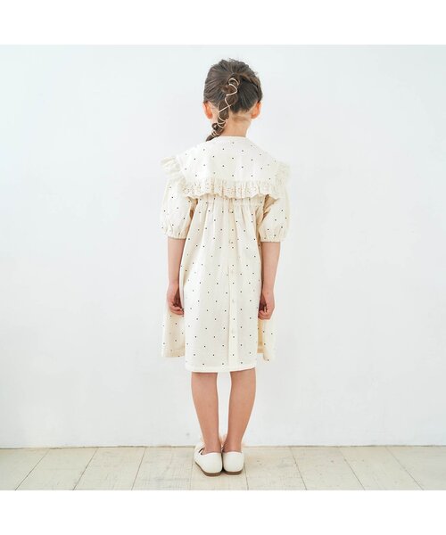 apres les cours(アプレレクール)の「2WAYビッグカラーワンピース(ワンピース・キッズ・イエロー/キナリ/ドット・140/90/110/120/80/130/100)」の22枚目の写真