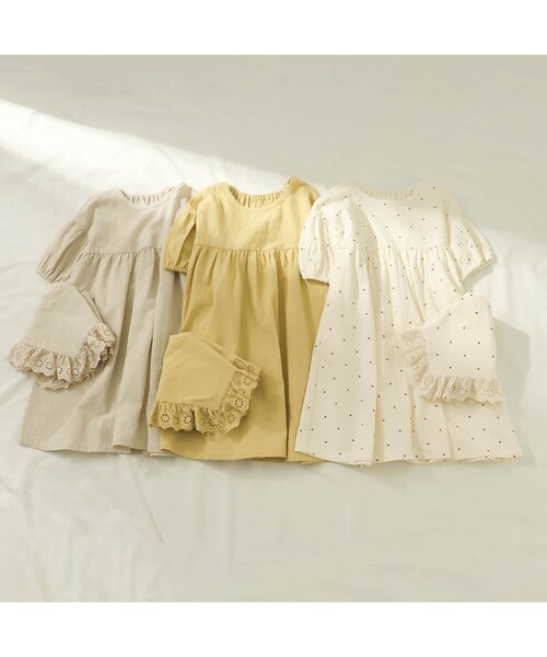 apres les cours(アプレレクール)の「2WAYビッグカラーワンピース(ワンピース・キッズ・イエロー/キナリ/ドット・140/90/110/120/80/130/100)」の20枚目の写真